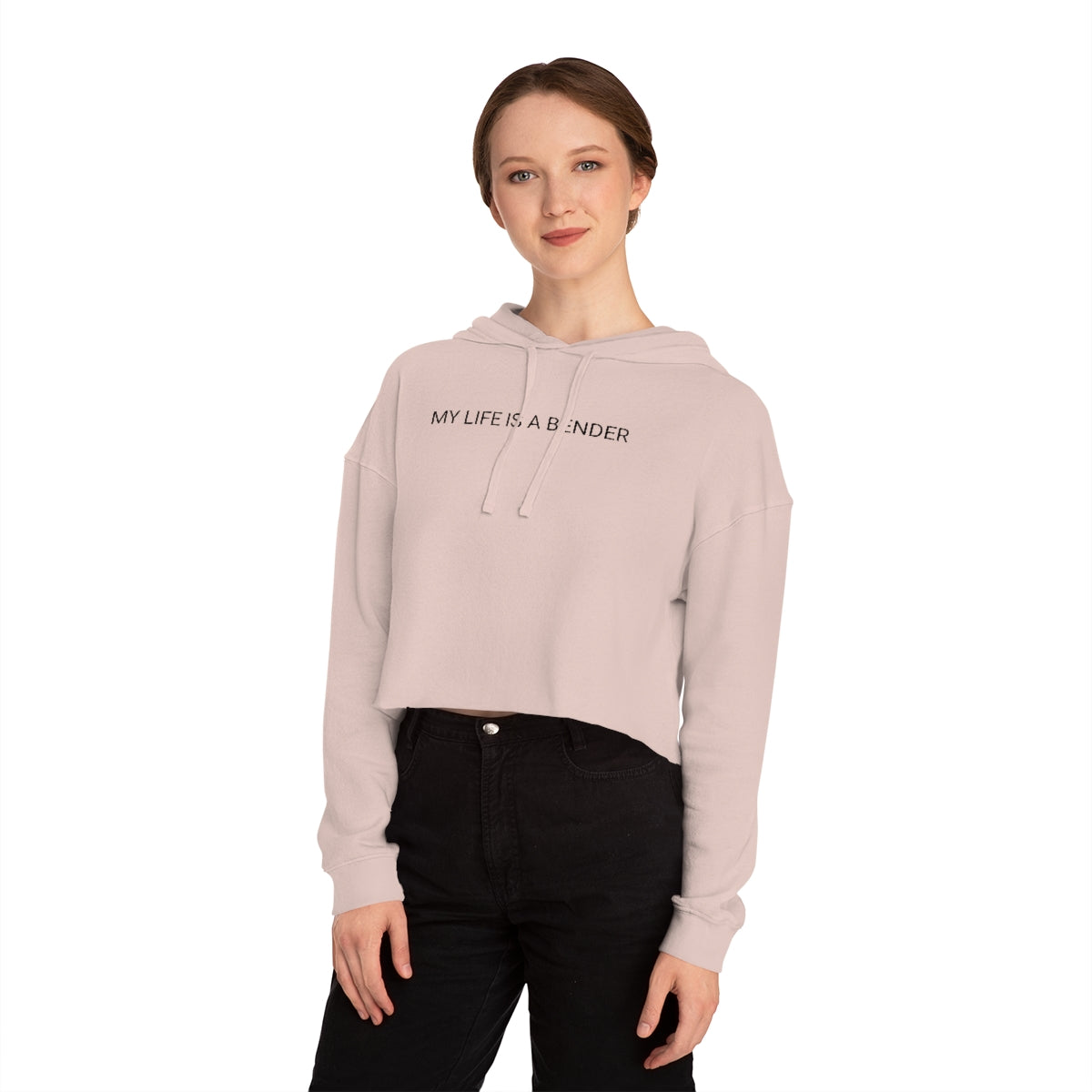 MY LIFE IS A BENDER Women’s Cropped Hooded Sweatshirt