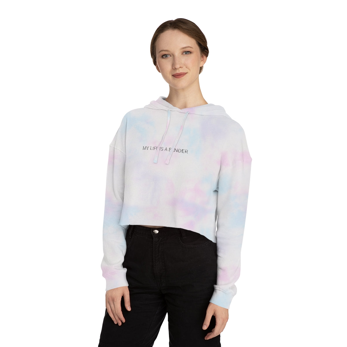 MY LIFE IS A BENDER Women’s Cropped Hooded Sweatshirt