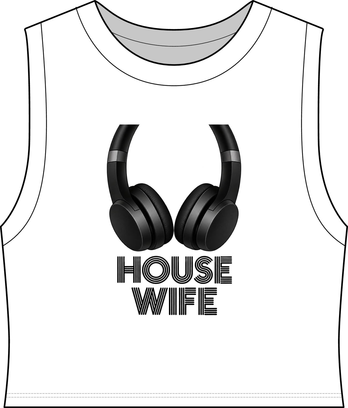 Housewife Headphones Women's Crop Tank