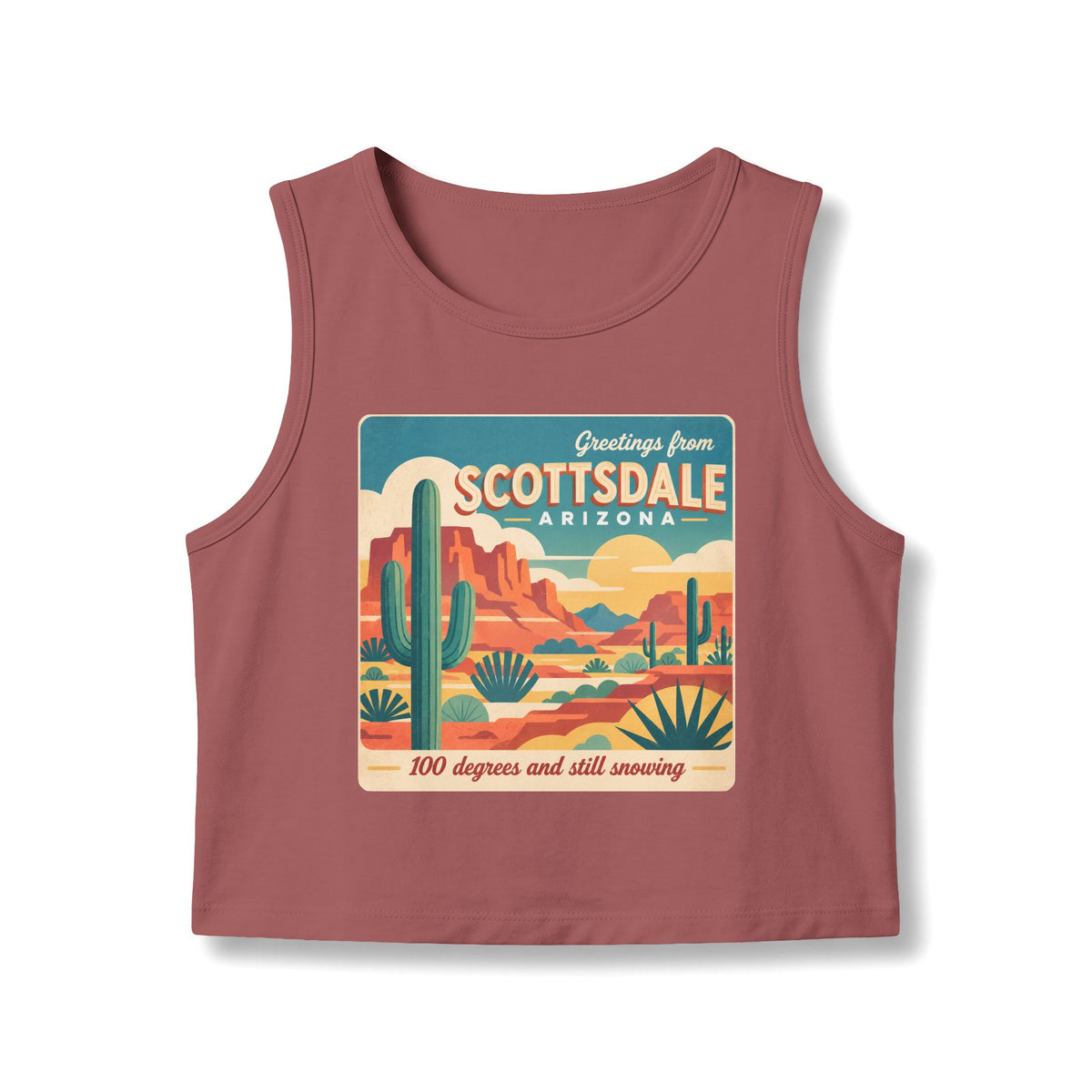 Scottsdale: 100° & Still Snowing - Vintage Desert Crop Tank