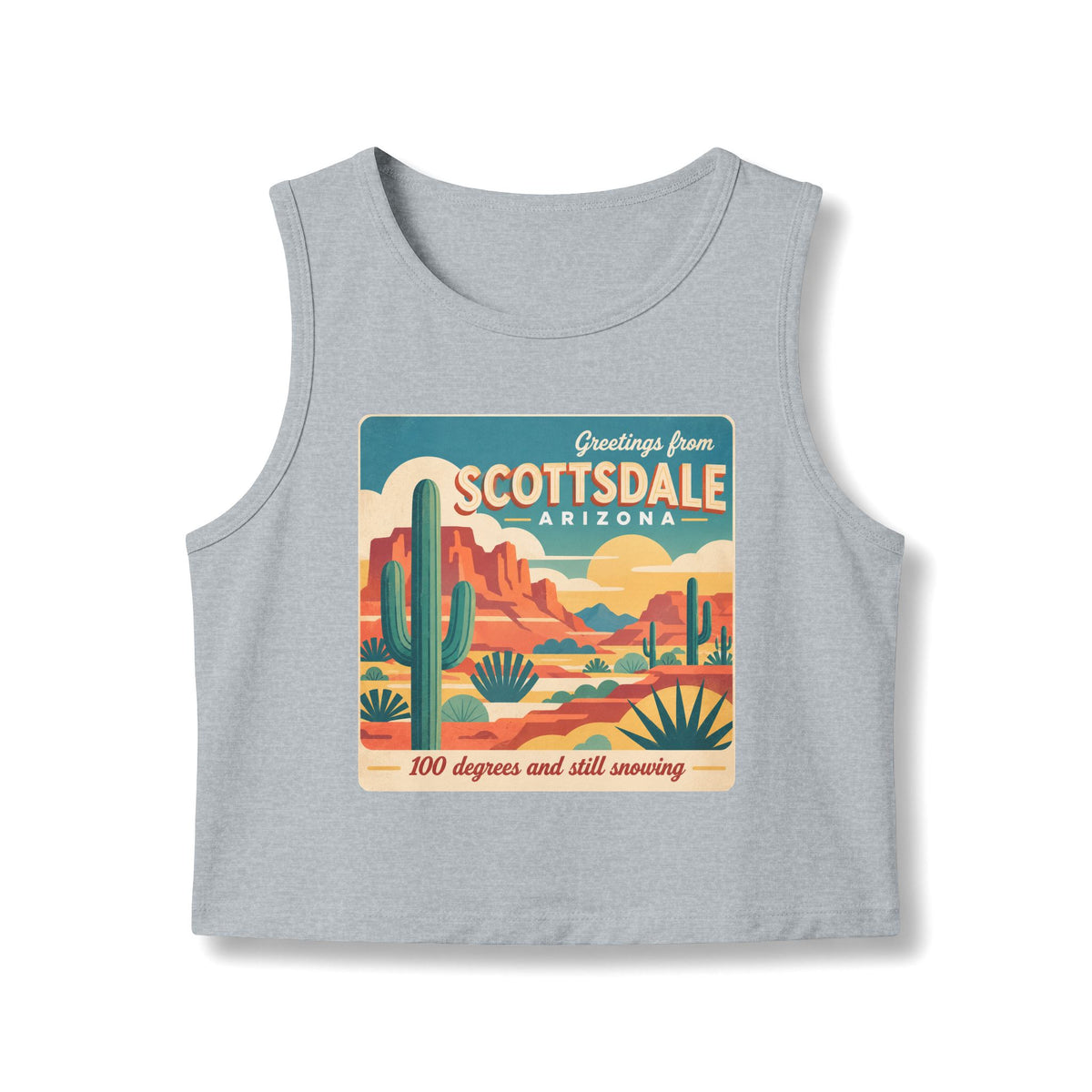 Scottsdale: 100° & Still Snowing - Vintage Desert Crop Tank