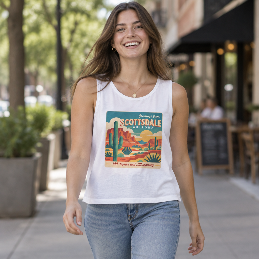 Scottsdale: 100° & Still Snowing - Vintage Desert Crop Tank