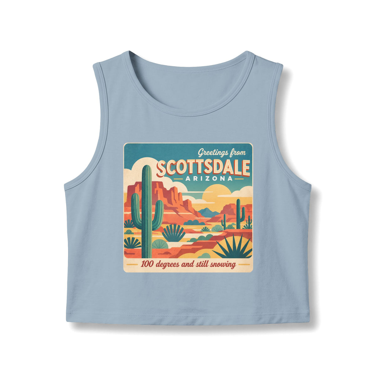Scottsdale: 100° & Still Snowing - Vintage Desert Crop Tank