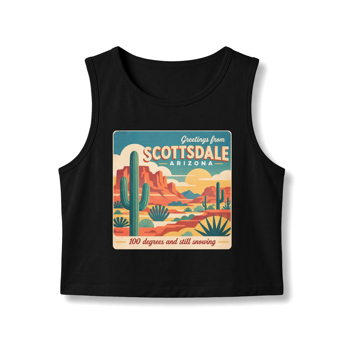 Scottsdale: 100° & Still Snowing - Vintage Desert Crop Tank