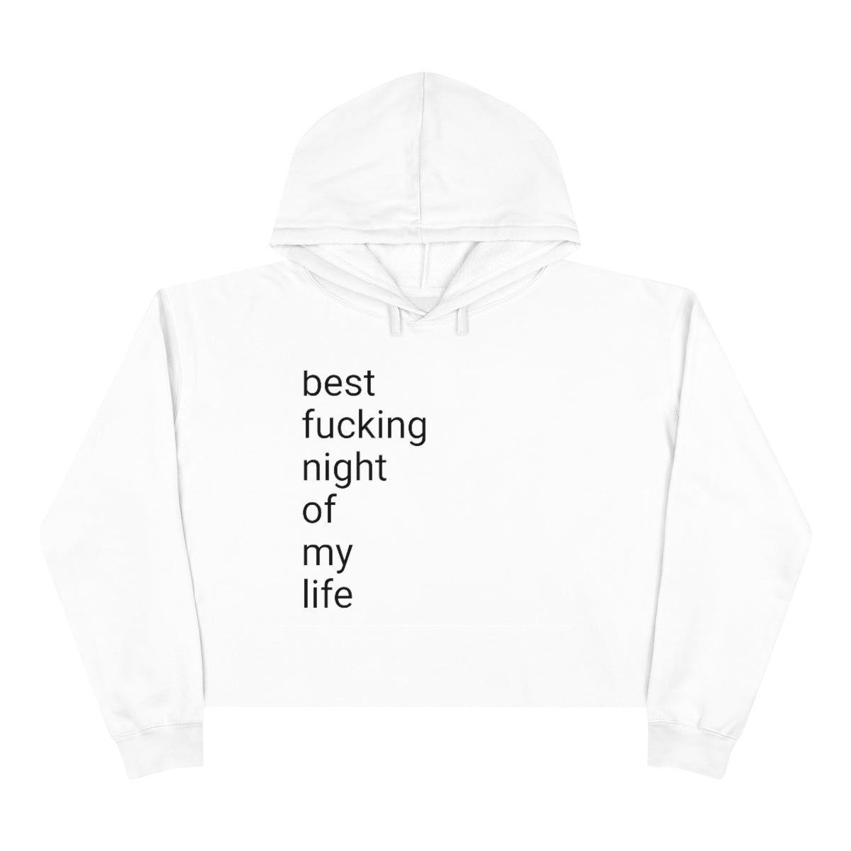 Best Fucking Night Womens Crop Hoodie