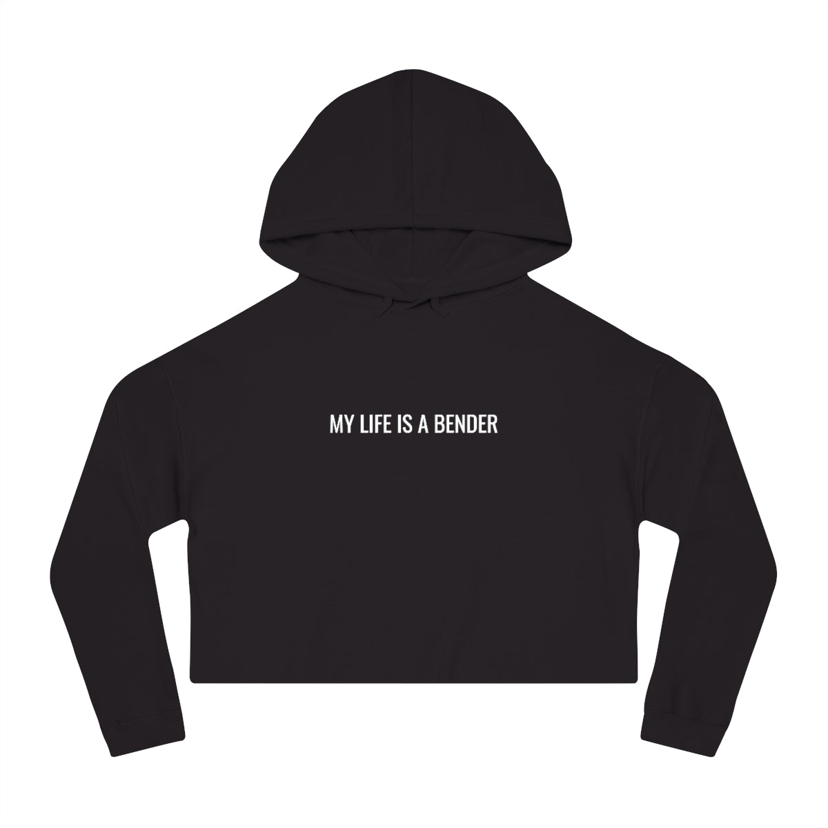 MY LIFE IS A BENDER - Womens Cropped Hoodie