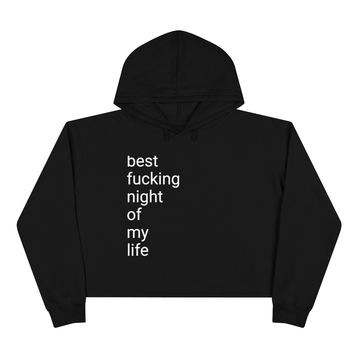 Best Fucking Night Womens Crop Hoodie